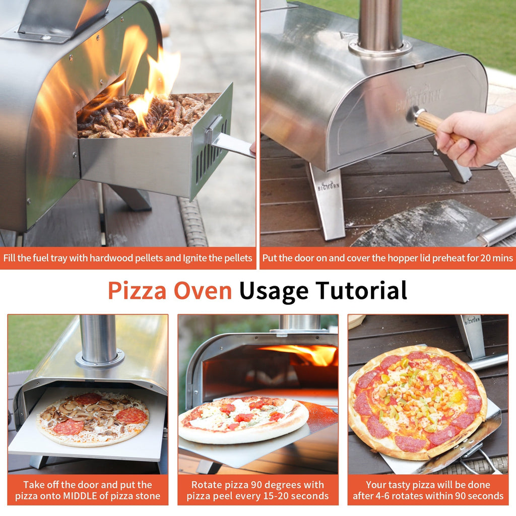 12" Wood Pellet Pizza Oven, Compatible with Gas Burner and Electric Heater Accessories (Sold Separately)